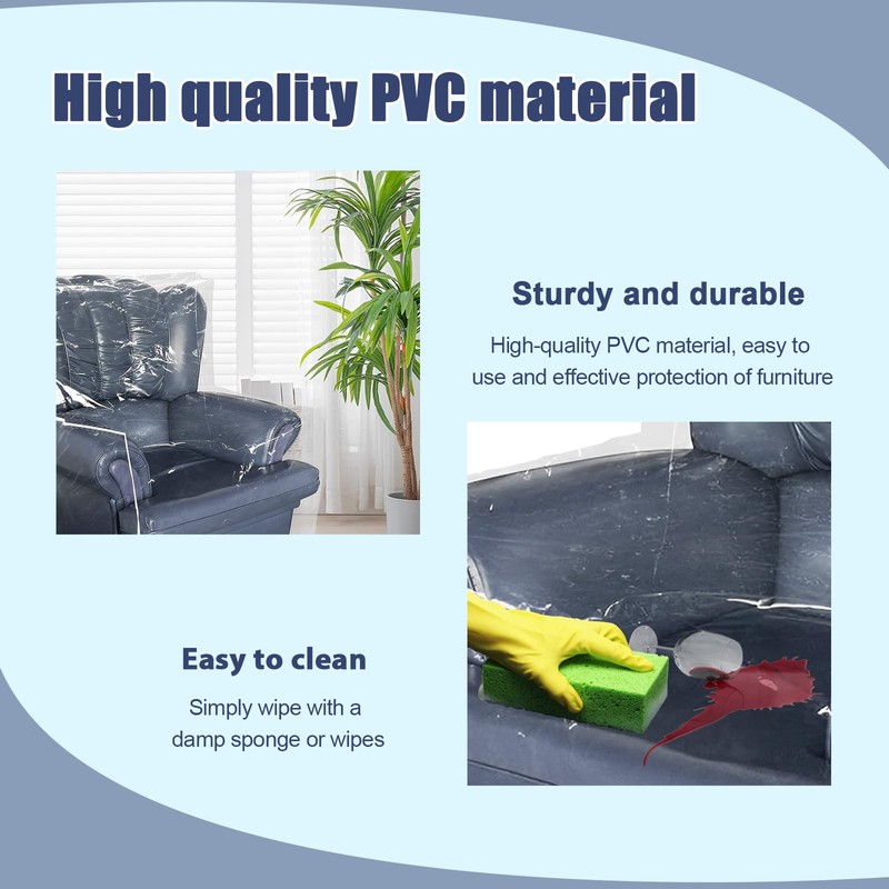Heavy Duty Plastic Armchair Recliner Cover Pets Clear Cat Scratching