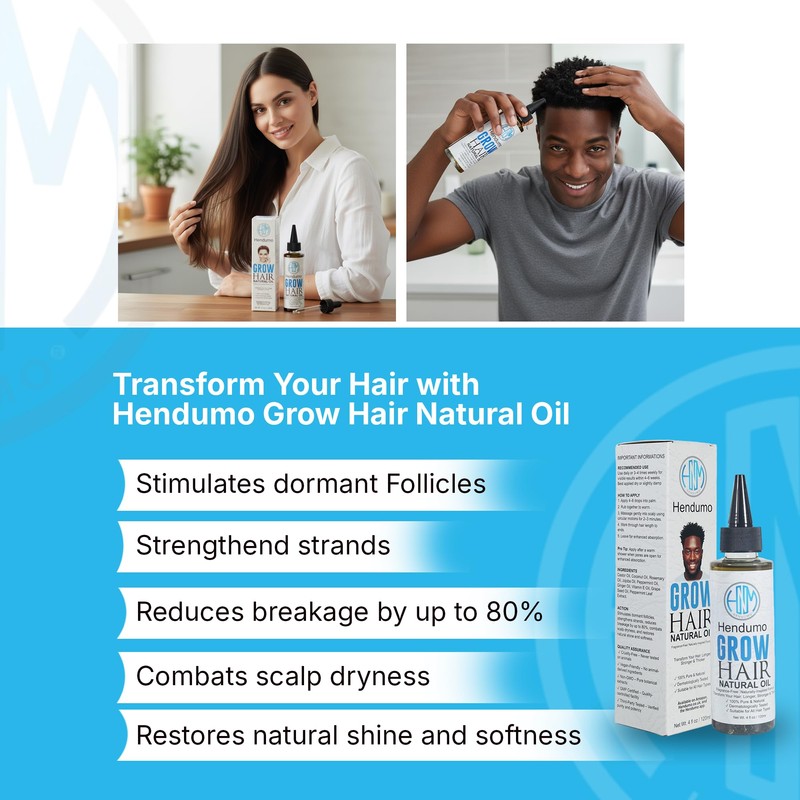 Hendumo Grow Hair Natural Oil, Unisex, 120ml