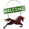 Roots & Shoots Welcome Pretty Garden Metallic Unicorn Tin Hanging