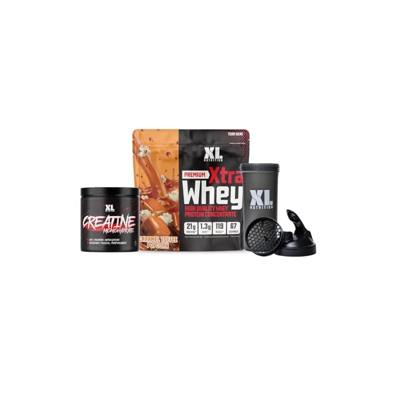 XL Nutrition Creatine Monohydrate Powder & Whey Protein Bundle. High