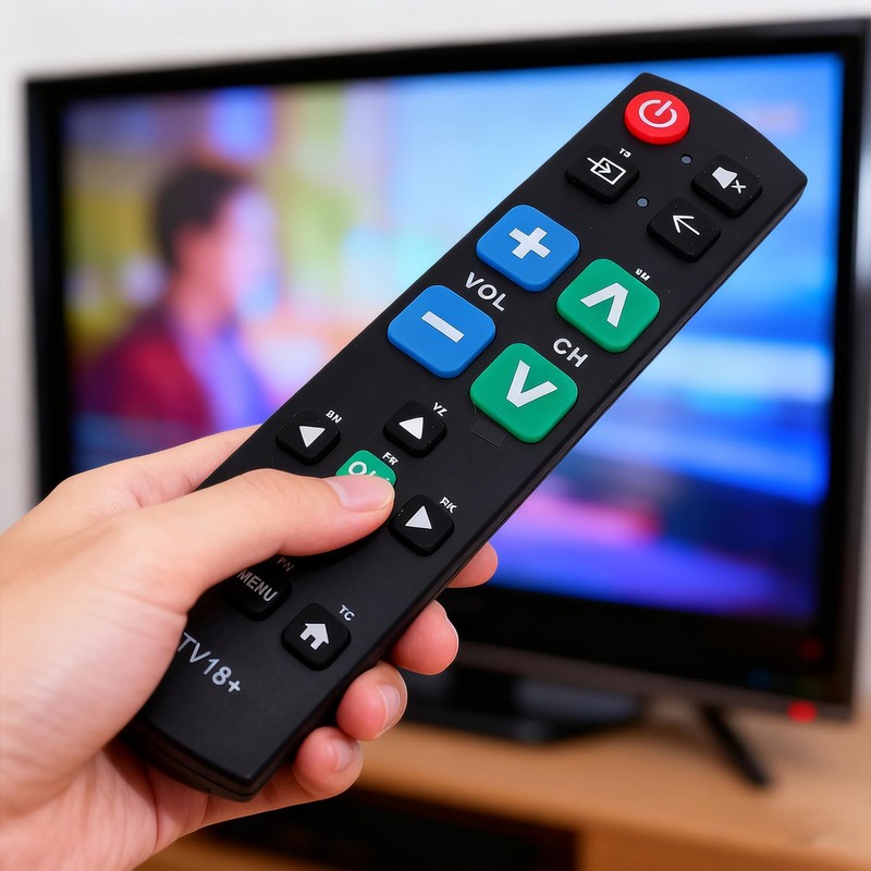 VELATEMOR Universal TV Remote Control with Big Buttons for Seniors,