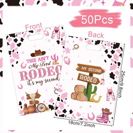Falueqg Rodeo Birthday Party Decorations - 50 Pcs Reusable Goodie Bags for Girls Birthday, Cowgirl Party Goody Treat Pinata Suprise Bags for Candy Popcorn Toys