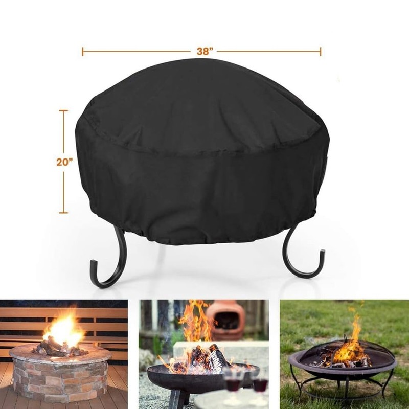 Aswalling Outdoor Fire Pit Cover 97x 56cm Waterproof and Sun