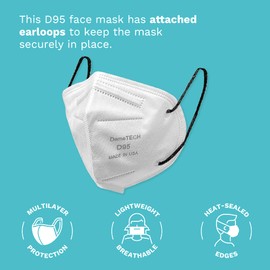 DEMETECH D95 Particulate Respirator Fold Style White with Black Earloops