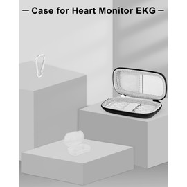 stukcaze Heart Rate Monitor Case KardiaMobile EKG Monitor 1L 6L, Portable Hard EVA Kardia Mobile Case with Climbing Clip, Protective KardiaMobile EKG Organizer (BLACK)