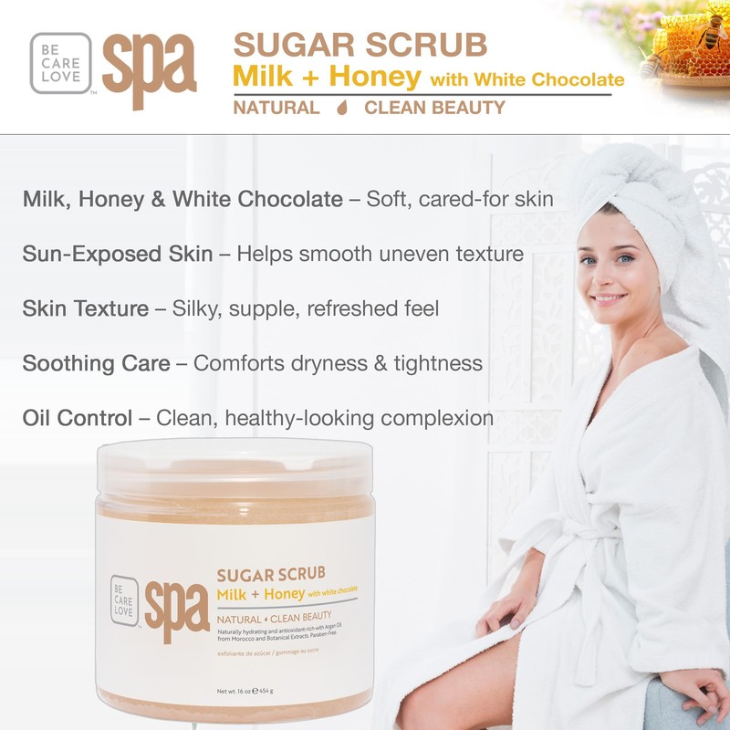 BCL SPA sugar scrub | organic Milk and Honey with