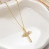NALISASA Cross Necklace for Women, Small Silver Cubic Zirconia Cross