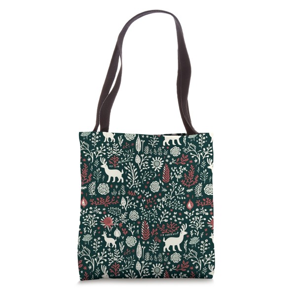 Minimalist Scandinavian Winter Christmas Xmas Pattern Tote Bag