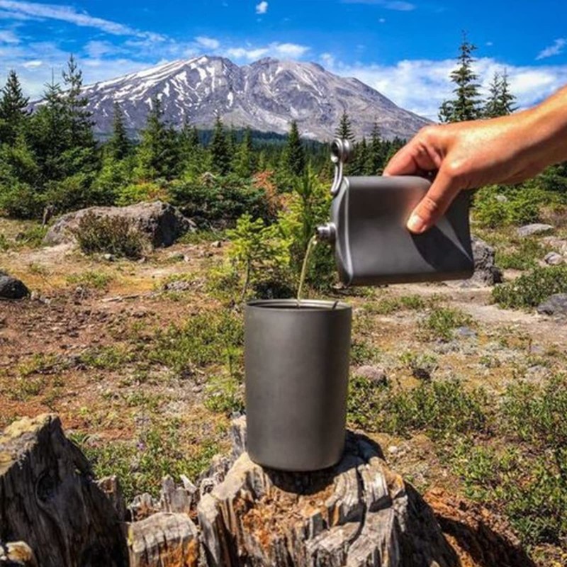 SILVERANT Titanium Ultralight 400ml/14 fl oz Double Wall Coffee Cup