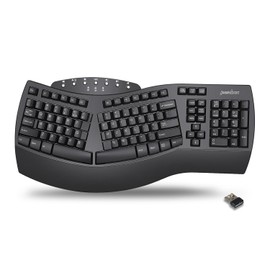 Perixx Periboard-612B Wireless Ergonomic Split Keyboard with Dual Mode 2.4G and Bluetooth Feature, Compatible with Windows 10 and Mac OS X System, Black, US English Layout