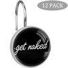 C.IOPMNU 12pcs Funny Shower Curtain Hooks, Black Shower Curtain Rings
