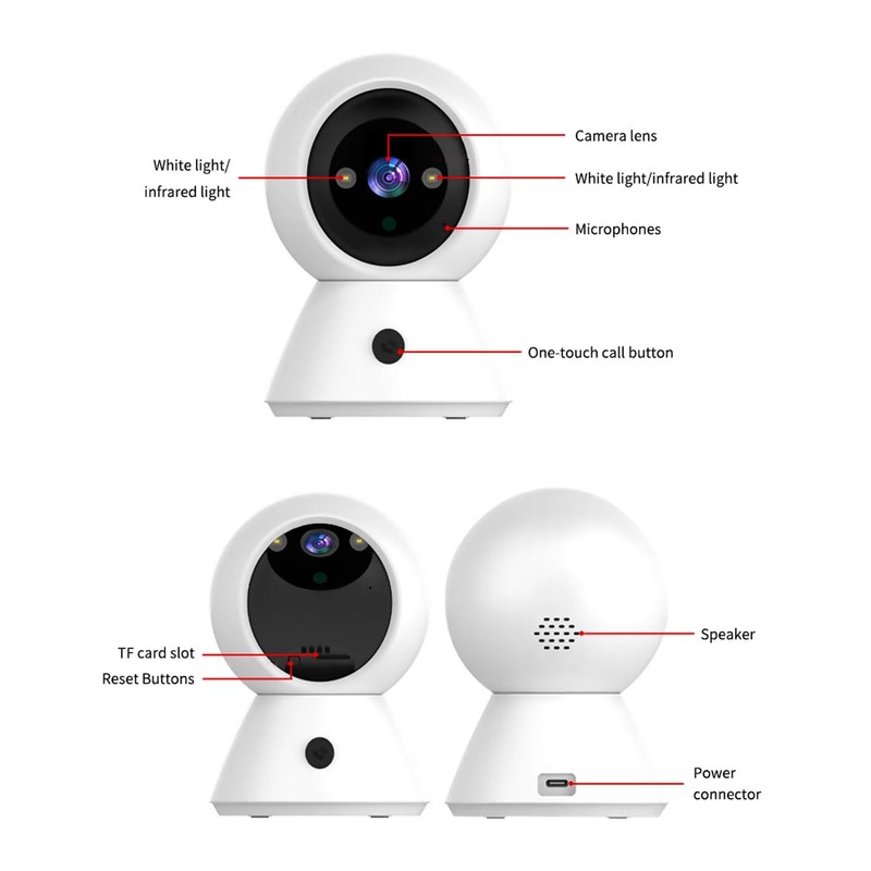 WiFi Security Camera 2MP 1080P HD Night Vision 2 Way
