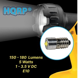 HQRP 1-3.5V E10 Upgrade LED Flashlight Bulb, 5W 1V 2.5V 3.5V LED for Torch Lantern Bike Headlamps Headlights Flashlights Work Lights Miner Safety Light Glove Boxes White 6000K