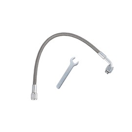 Partuto 4AN Turbo Oil Feed Line 12" Turbo Feed Line Length Stainless Steel Braided AN4 90 Degree Straight Hose End Remote Turbocharger Oil Drain Return Line Replacement