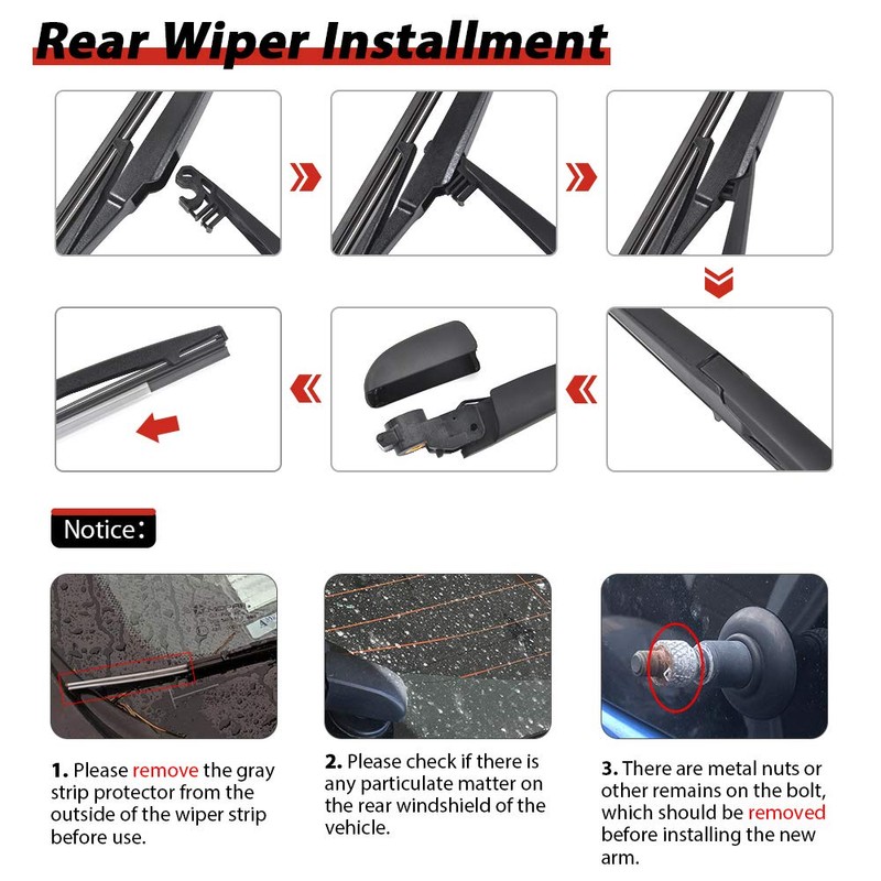 Replacement for 2009-2020 Dodge Journey Vehicles, Rear Windshield Back Wiper