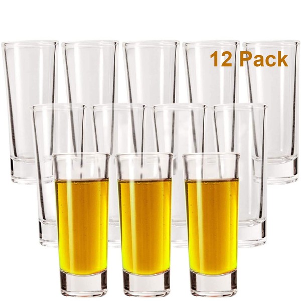 Shot Glasses, YULEER 2oz Clear Heavy Base Shot Glasses Set,