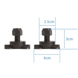 Oldbones L-Track Double Lug Threaded Stud Fitting, L Track Rail Tie Down Anchor for Enclosed Trailers, Cargo Vans, Airline Screw Mount M10X30MM,Not Include L-track Rail (Black, 6pack)