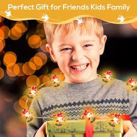 Mushroom Decor Cute Mushroom Fairy Lights with Timer 10FT 30LEDs Mushroom String Lights Gifts for Kids Room Decor Birthday Christmas Party Wedding Home Decoration