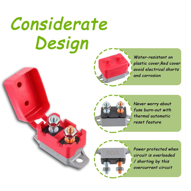 2 Pack Direct Current DC 12V - 24V Automatic Reset