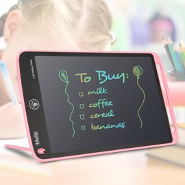 LCD Writing Tablet 10 Inch Colorful Screen Electronic Writing Drawing Pads Doodle Board for Kids Boys Girls Pink