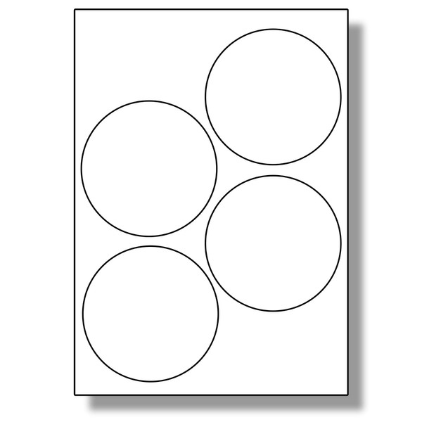 Label Planet® 4 Per Sheet, 25 Sheets (100 Round Labels).