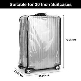 WhizNook Suitcase Protective Cover, Transparent, 30 Inches, Suitcase Cover, Suitcase Cover, PVC, Waterproof, Dustproof and Scratch-Resistant, Luggage Cover, for Home, Business Trips, Travel