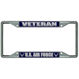 U.S. Air Force Veteran Every State Chrome License Plate Frame
