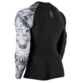 ADOREISM Men's Compression Rash Guards Long Sleeve Quick Dry Baselayer Sleeve Rashguard for Fishing Swimming Surfing Running (Wolf,S)