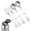 4 PCS Foldable Fork and Spoon Set,Tableware for Outdoors Travel