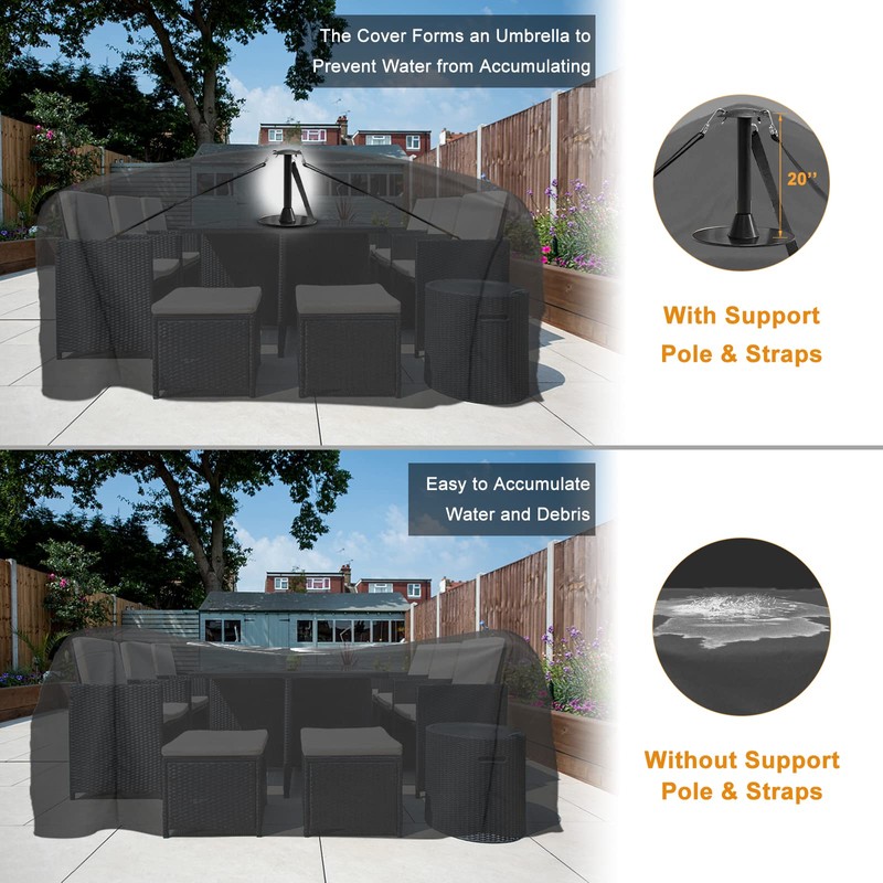 TBTeek - Includes Straps - Outdoor Patio Furniture Set Covers