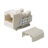 LOGICO 25 Pieces Cat6a Keystone Jacks White with Dust Cap
