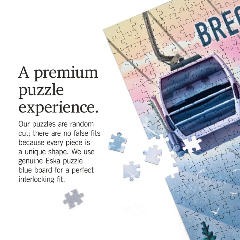 "Lantern Press Breckenridge, Colorado, Lithograph, Gondola, 1000 Piece Jigsaw Puzzle