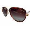 Quay ALL IN Aviators Tortoise Gold Brown Fade Sunnies POLARIZED