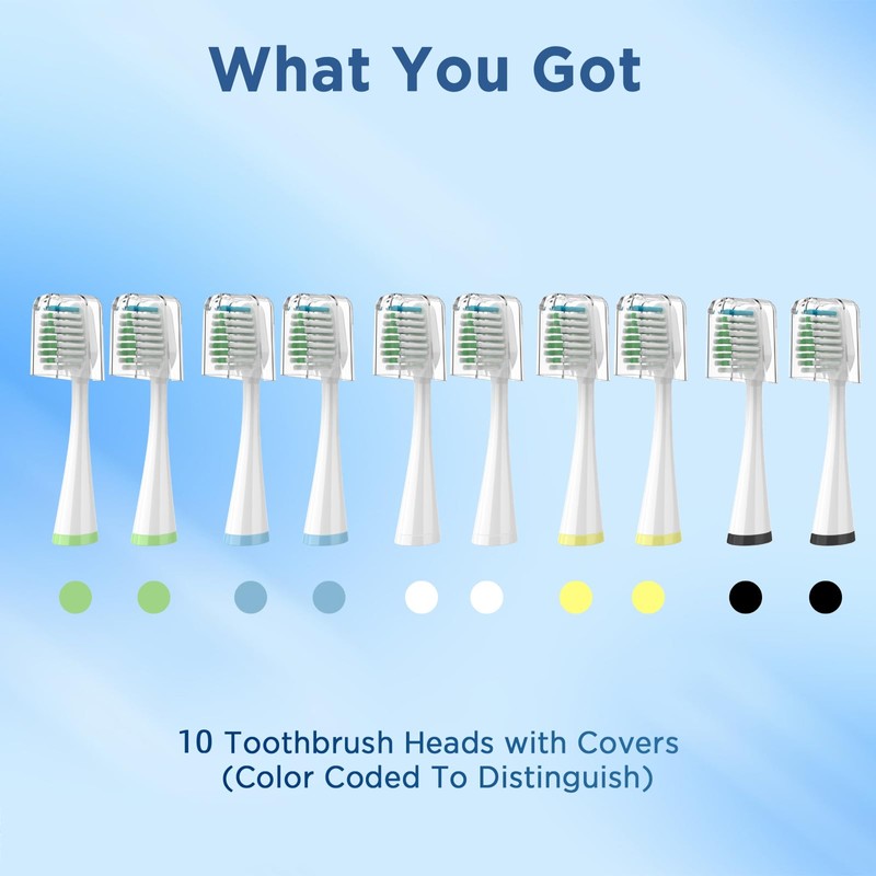 Replacement Brush Heads for Smile Bright Platinum Sonic Electric Toothbrush,