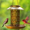Hanging Bird Feeder Solar Powered Light Hollow Design Sturdy Stable