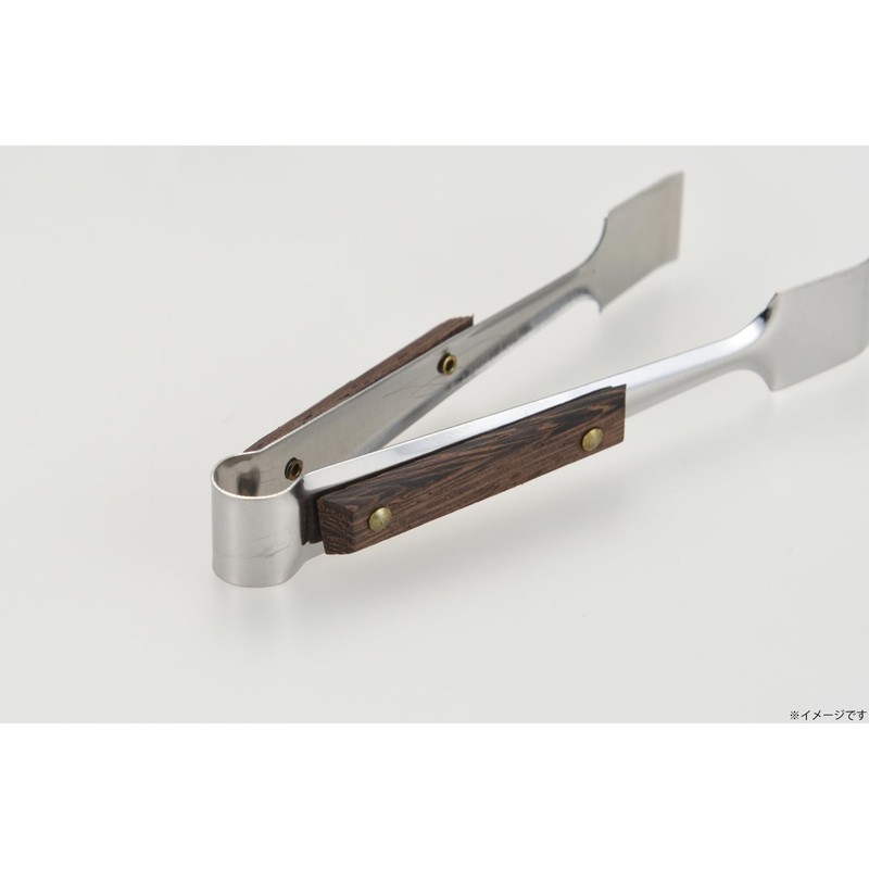 Takagi Craftsman Stainless Steel Wooden Handle Sugar Tongs, 4.3 inches