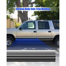 Chrome Body Side Trim Molding Fit for Chevy GMC Pickup Trucks Silverado Suburban Tahoe Blazer Jimmy 1988-1998 Length 160 inches Width 2.5 inches