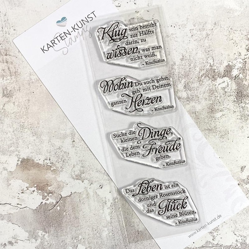 Karten-Kunst Clear Stamp Set Rubber Wise Words Confucius