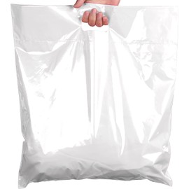 Camtoms Plastic Shopping Bags for Small Business | 16x18 Extra Large Merchandise Bags | Boutique Bags | Big Retail Bags with Handles | Bolsas de Plastico para Negocio