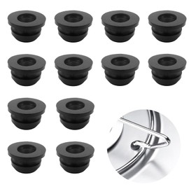 LongZYU Pack of 12 Pot Support Rubbers Gas Stove Caravan Rust Rubber Feet Compatible Pot Supports with 5 mm Rods Rubber Grommets Gas Stove Rubber Buffer Motorhome Stove Accessories Black