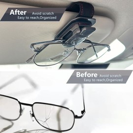 SEAMETAL Sunglass Holder for Car Visor Metal Sunglasses Clip, One-Hand Operation,Heavy Duty Universal Eyeglass Holder for Sun Visor,Secure Fit for Most Glasses,Car Accessories Organizer (1 PACK Black)
