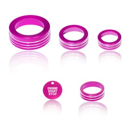 BORUIEN for Ford Bronco Sport 2025 Up Interior Accessories Outlet Engine Start Stop Control Push Button Trim Ring Cover (NOT for Bronco) (Pink)