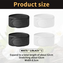 4 Stück Haarband Kosmetik,Kosmetik Stirnband,Schmink und Abschmink Haarbänder Damen,Spa Stirnband,Frottee Verstellbare Mikrofaser Haarschutzband mit Klettverschluss für Make Up,Skincare,Beauty,Sport