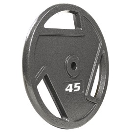 Signature Fitness Cast Iron Plate Weight Plate for Strength Training and Weightlifting, 1-Inch Center (Standard), 45LB (Single)