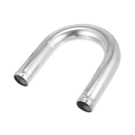 REPAIROCK OD 1" 25mm Leg Length 4" 100mm Aluminum Alloy Tube Intercooler Pipe 180 Degree U Shape Bend Elbow Air Intake Tube Silver Tone for Car Auto Replacement Parts