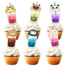 S-Cp-0850Ice Cream Fruit Dessert Cupcake Topper Colorful Glitter Happy Birthday Sensory Pop Game Theme Decor Supplies Baby Shower Boys Girls Birthday Party Decorations
