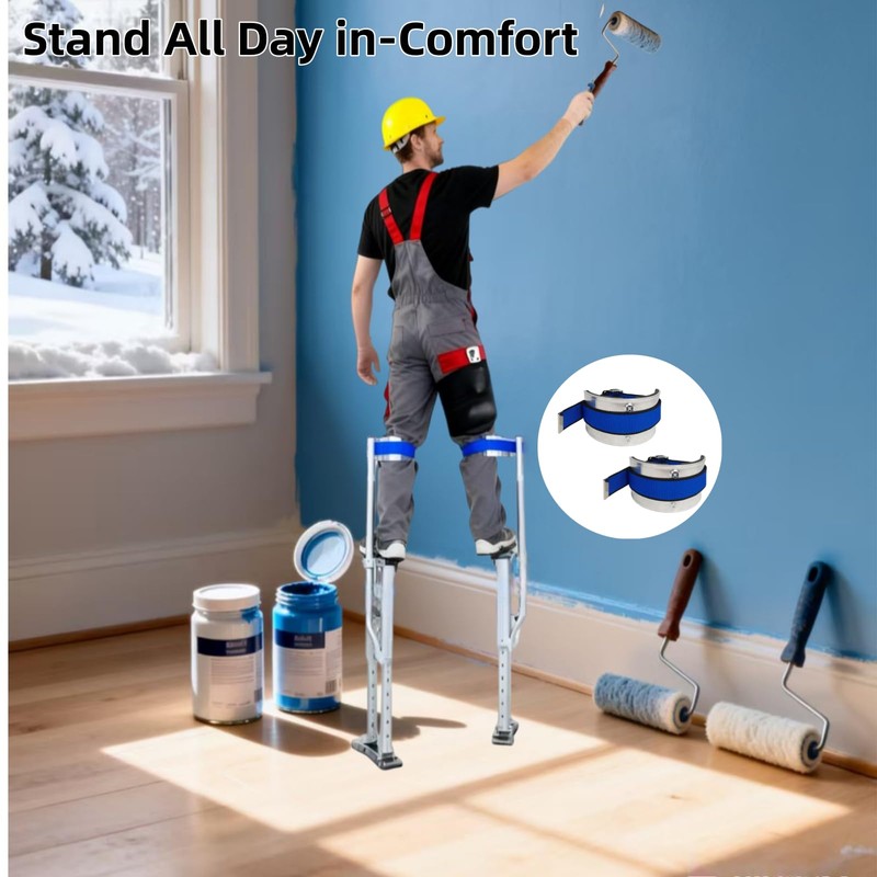 VanHuavic Drywall Stilts Replacement Kits：2PCS Aluminum Alloy Curved Leg Plates