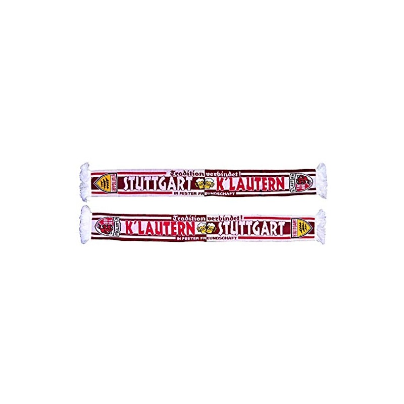 Generisch Kaiserslautern-Stuttgart Scarf 1.0, Kaiserslautern-Stuttgart Friendship Scarf, red/white