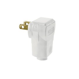 Leviton 15 Amp, 125 Volt 2-Pole 2-Wire, Non-Polarized Angle Plug, 101AN-W, White