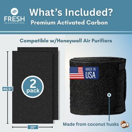 Premium Activated Carbon Prefilter Compatible With Honeywell Air Purifiers Filter Replacement R, HEPA Replacement Filter Prime, Honeywell Prefilter A, HEPA Replacements, 10" x 46.5" - 2 Pack